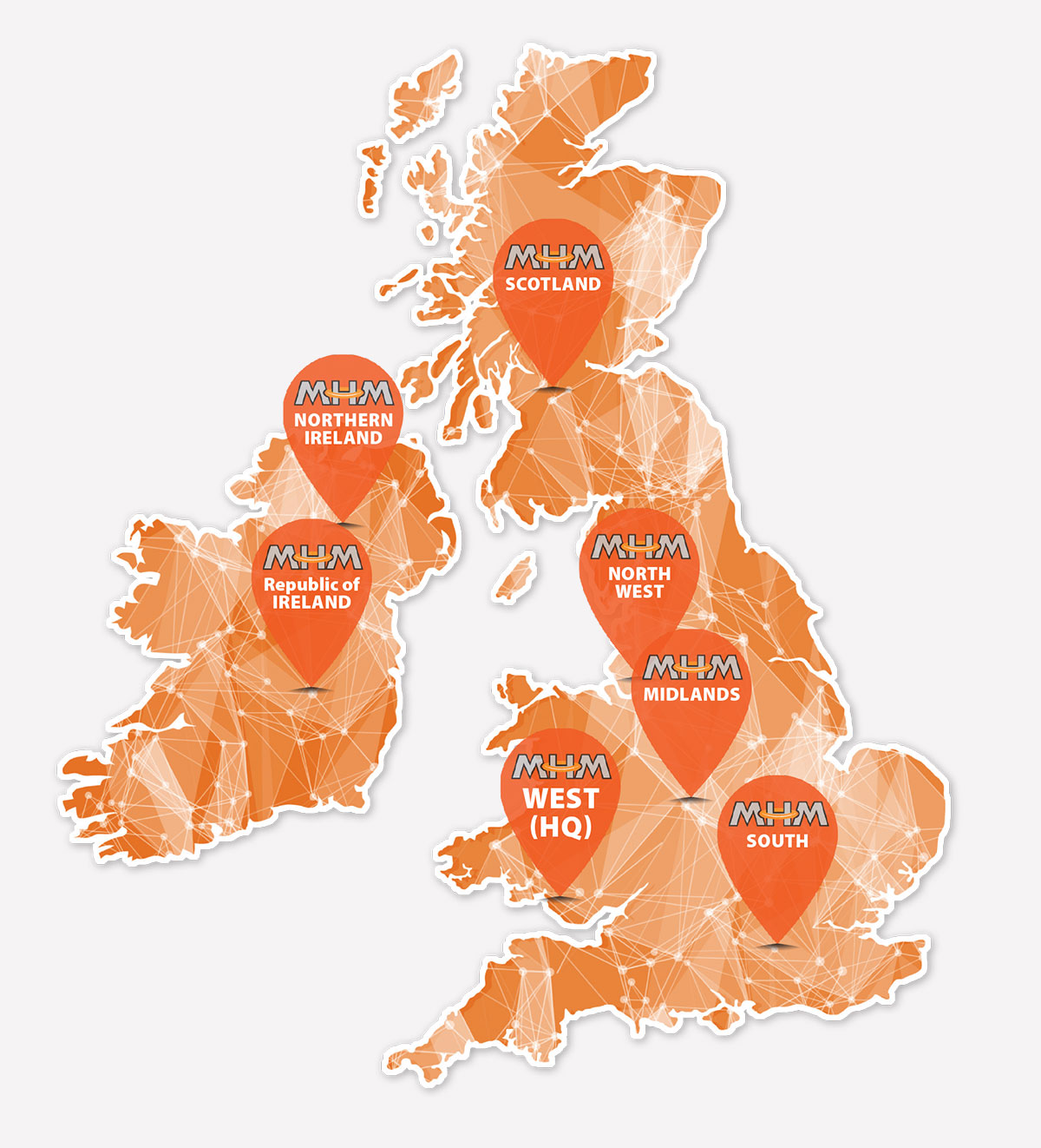 MHM National UK & IRELAND Coverage map