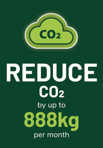 reduce co2 by up to 888kg per month*